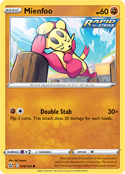 Mienfoo Battle Styles 076/163