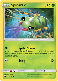 Spinarak Lost Thunder 9/214