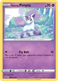 Galarian Ponyta Sword & Shield 81/202